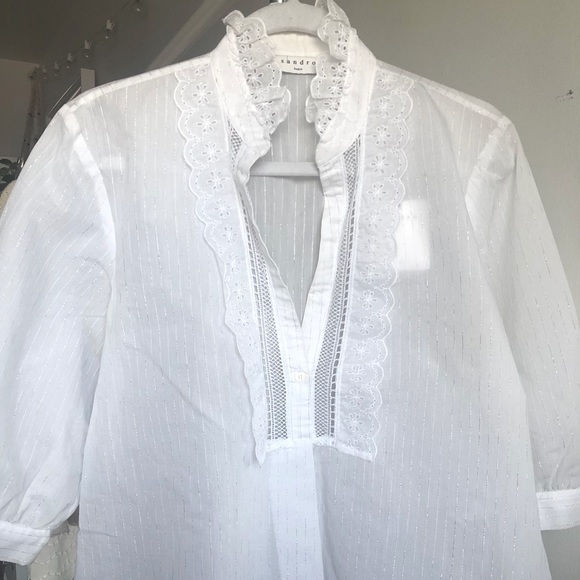 Sandro Embroidered Giacomo blouse ✨ - Picture 8 of 12